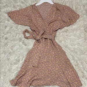 Floral Wrap Dress in Pink